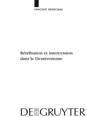 cover image of Rétribution et intercession dans le Deutéronome